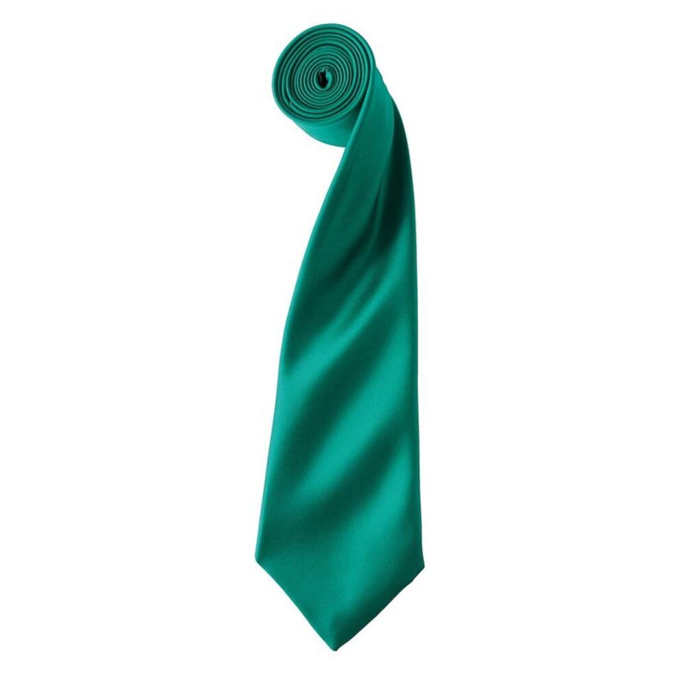 Premier Unisex Adult Colours Satin Tie / Emerald